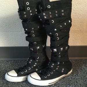 Knee High converse Boot buckle zip up womens.